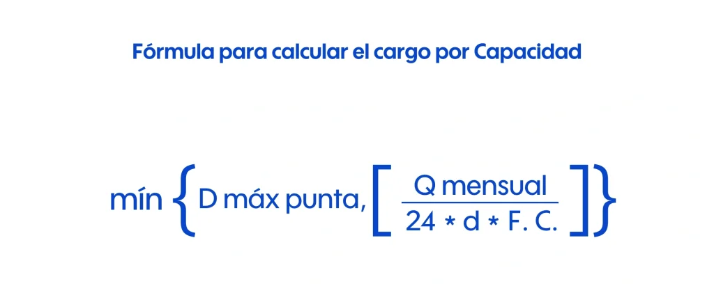 fórmula para calcular el cargo por capacidad en recibo CFE